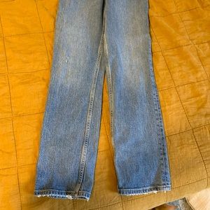 Abercrombie and fitch high rise 90s straight jean with cross cross waistband
